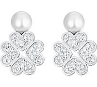 Luca Barra ORECCHINI DONNA IN ACCIAIO PERLA E QUADRIFOGLIO