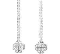 Luca Barra ORECCHINI TENNIS DONNA IN ACCIAIO QUADRIFOGLIO GIREVOLE