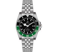 Luca Barra OROLOGIO CON CASSA IN ACCIAIO QUADRANTE NERO GHIERA NERA E VERDE