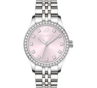 Luca Barra OROLOGIO DONNA IN ACCIAIO CON QUADRANTE ROSA E GHIERA CON CRISTALLI BIANCHI