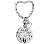 Luca Barra Portachiavi da donna Portachiavi in acciaio con smalto nero. Lunghezza: 7 cm. Portachiavi con frase amicizia non c'è tesoro più prezioso. La referenza è PK258