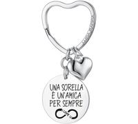 Luca Barra PORTACHIAVI DONNA IN ACCIAIO UNA SORELLA E' UN'AMICA PER SEMPRE