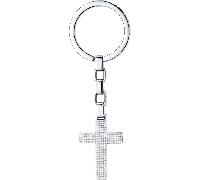 Luca Barra PORTACHIAVI UOMO IN ACCIAIO CON CROCE
