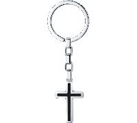 Luca Barra PORTACHIAVI UOMO IN ACCIAIO CON CROCE NERO