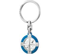 Luca Barra PORTACHIAVI UOMO IN ACCIAIO CON ROSA DEI VENTI IP BLU