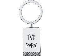 Luca Barra PORTACHIAVI UOMO IN ACCIAIO CON SCRITTA TVB PAPA'