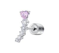 Luca barra Single long Orecchino con pink heart OK1450