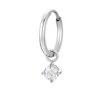 Luca barra Single steel Orecchino 2in1 con clear zircon OK1488
