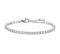 Luca barra Tennis steel Bracciale with clear crystals BK2361