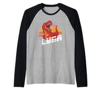 Luca - Cool Ragazzi Nome con T-Rex Maglia con Maniche Raglan