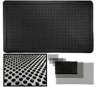 LUCA HOME - Zerbino ingresso casa 60 x 100 cm - gomma con picchi antiscivolo per esterno e pioggia - tappeto facile da pulire - nero
