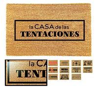 LUCA HOME - Zerbino ingresso casa originale e divertente di cocco naturale - Zerbino tentazioni 33x60 - Ideale per porte esterne coperte, corridoi e ingressi di casa