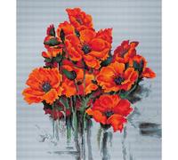 Luca-S Set punto croce "Papavero", schema di conteggio, 30,5x33cm