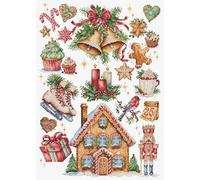 Luca-S Kit per punto croce con composizione natalizia, B7031, kit per punto croce contato, per adulti, kit per ricamo e cucito