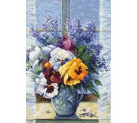 Luca-S - Kit per punto croce, motivo: bouquet con viole del pensiero