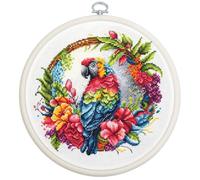 Luca-S Kit per punto croce, motivo: pappagallo tropicale, BC201