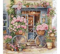 Luca-S kit punto croce contato "Shop Flowers", 32x32cm