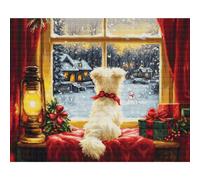 Luca-S kit punto croce contato "Aspettando i fiocchi di neve", 29x40cm, fai da t