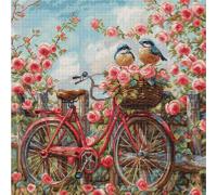 Luca-S kit punto croce contato "Bicicletta con rose", 29x29cm