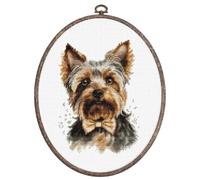Luca-S kit punto croce contato con cerchio "Yorkshire Terrier", 12x17cm