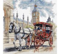 Luca-S kit punto croce contato "Giro in carrozza", 35x35cm