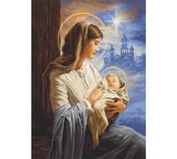 Luca-S kit punto croce contato "Gold Collection Santa Maria e il Bambino", 29x40