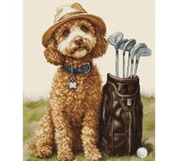 Luca-S kit punto croce contato "Il maestro di golf", 26x31cm, fai da te