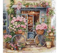 Luca-S kit punto croce contato "Shop Flowers", 32x32cm