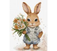 Luca-S kit punto croce contato "The Bunnys Surprise", 10x14cm