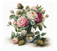 Luca-S kit punto croce contato "Vaso con rose", 31x30cm