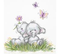 Luca-S Kit punto croce coppia elefante B1184 19 x 19 cm