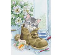 Luca-S Kit punto croce Gattino carino B2391 23 x 32 cm