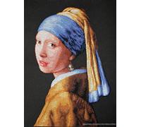 Luca-S LB467 - Schema Punto Croce contato, Motivo la Ragazza con l'orecchino di Perla, 41 x 27 cm