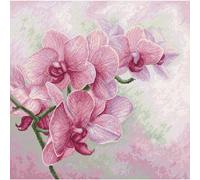 Luca-S Set per punto croce "Graceful Orchids", schema per il conteggio, 25x25cm