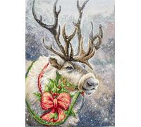 Luca-S Set punto croce "Cervo di Natale", schema di conteggio, 21x30cm