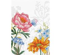 Luca-S Set punto croce "fiori e farfalla", motivo a contare, 22,5x31,5cm
