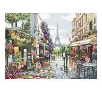 Luca-S Set punto croce "Paris in fiori", 47 x 34 cm