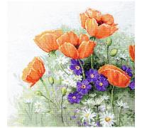 Luca-S Set punto croce "Poppies v", schema di conteggio, 28,5x28cm