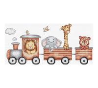 Luca-S Set punto croce "Viaggio in treno", schema di conteggio, 33x15cm
