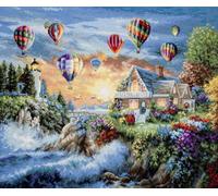 Luca-S SRL B614 Palloncini Over Sunset Cove - Kit punto croce Luca-S Oro