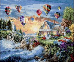 Luca-S SRL B614 Palloncini Over Sunset Cove - Kit punto croce Luca-S Oro