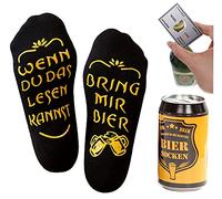 Lucadeau Regali originali per donne e uomini per Natale, calzini con scritta antiscivolo quando riesci a leggere, portami tè/caffè/cioccolato/Bie r/Gi n, regalo di compleanno, Calzini da birra +