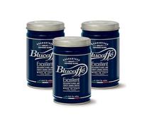 Lucaffè - 3 Barattoli Caffè Macinato Blucaffè 250 Gr | Caffè di Altissima Qualità per Moka, macchine Filter Coffee | Tostatura Media | Gusto Fruttato e Fiorito, Cremoso | Aroma Intenso e Persistente