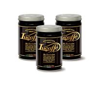 Lucaffè - 3 Barattoli Caffè Macinato Mr. Exclusive 100% Arabica 250 Gr | Caffè di Altissima Qualità per Moka, macchine Filter Coffee, Tostatura Media, Gusto Dolce e Cremoso, Aroma Intenso e Avvolgente