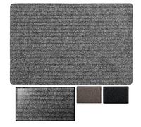 LucaHome Zerbino Canada con Base Antiscivolo Molto Assorbente, Zerbino 40x60 Grigio con Rilievo di Linee, Zerbino per Esterno e Interno