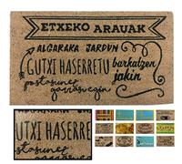 LucaHome Zerbino Coco Natural 40x70 Antiscivolo Zerbino di Coco Etxeko Arauk Zerbino Assorbente Ingresso Casa Ideale per Esterno o Interno