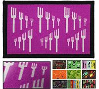 LucaHome Zerbino Cucina Moquette Antiscivolo Molto Assorbente, Zerbino Forchette 50 x 130 cm, Zerbino per Interno, Lavabile in Lavatrice