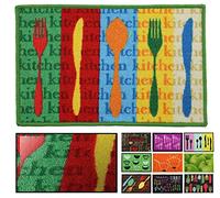 LucaHome Zerbino Cucina Moquette Antiscivolo Molto Assorbente, Zerbino Posate 50 x 130 cm, Zerbino per Interni, Lavabile in Lavatrice