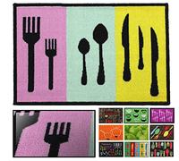 LucaHome Zerbino Cucina Moquette Antiscivolo Molto Assorbente, Zerbino Tricolore 50 x 130 cm, Zerbino per Interno, Lavabile in Lavatrice