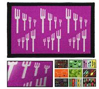 LucaHome - Zerbino da cucina in moquette antiscivolo, molto assorbente, zerbino forchette 40 x 60 cm, zerbino per interni, lavabile in lavatrice